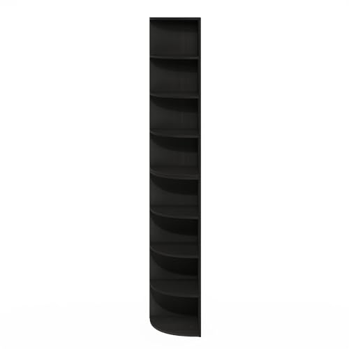 Espresso 8-Tier Corner Shelf Bookcase - Space-Saving Storage & Display Rack