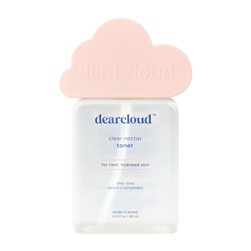 Dearcloud Clear Nectar Toner - Exfoliating Korean Face Toner with Hydrating Peach Ceramides, 5.24 oz