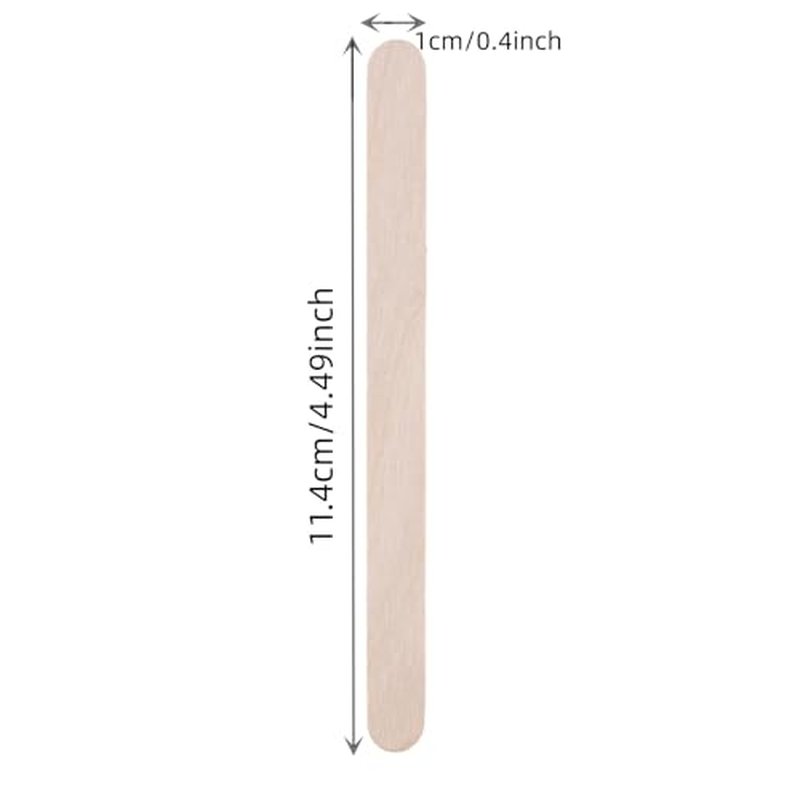 200/500/1000pcs 4.5 Inch Wooden Craft Sticks, Hair Removal Wax Sticks for Eyebrow and Body, Wax Wiping Tools,Natural Wood Popsicle Ice Cream Sticks,Art Projects DIY Wood Crafts