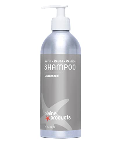 Eco-Friendly Unscented Vegan Shampoo - Refillable Aluminum Bottle - 16oz