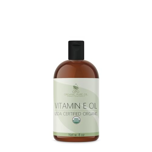 Organic Vitamin E Oil - 8 oz USDA Certified Natural Skin & Hair Moisturizer