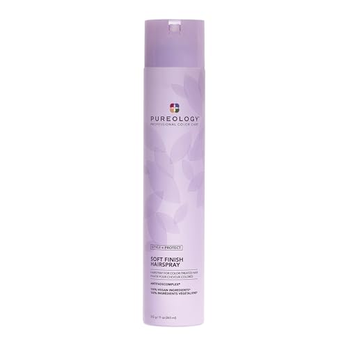 Pureology Style + Protect Soft Finish Hairspray For Color-Treated Hair - Provides Flexible Hold and Protects Color, Silicone-Free & Vegan