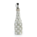 Farmhouse Oil Dispenser - Ceramic Oil Cruet with Gray-and-White Sterling Check Pattern