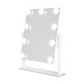 Lighted Vanity Mirror with 9 LED Bulbs, 3 Color Settings, 360° Rotation - White - 14"