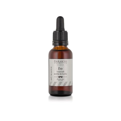 SALERM - Beard Oil for Men - Homme Barber Line - 30 ml - with Organic Raspberry Oil and Rosehip - for Beard, Mustache, and Hair - Nourishes and Softens Beard Hair
