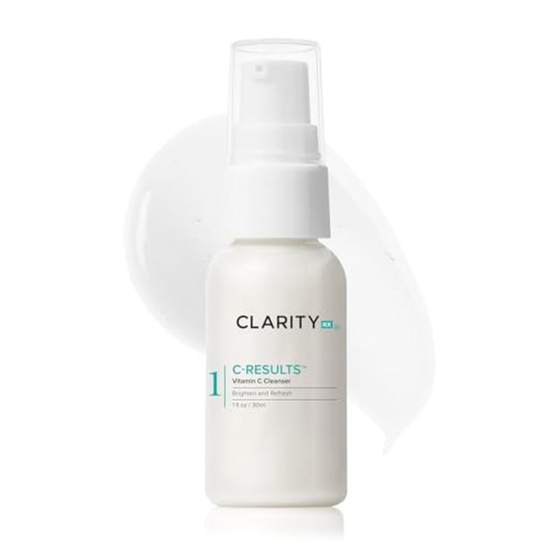 ClarityRx C-Results Vitamin C Facial Cleanser, Natural Plant-Based Brightening Face Wash with Lactic Acid