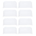 White Rectangle Tablecloth 90 x 156 Inch for 8ft Tables - 8 Pack