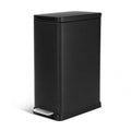 Home Zone Living 12 Gallon Slim Trash Can with Soft-Close Lid – Black, Hands-Free Pedal