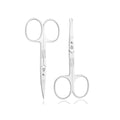 SILLVER Facial Hair Small Grooming Scissors for Men Women - Rounded and Curved - Eyebrow, Nose, Beard, Mustache, Eyelashes, Dry Skin and Ear Hair Trimming Scissors