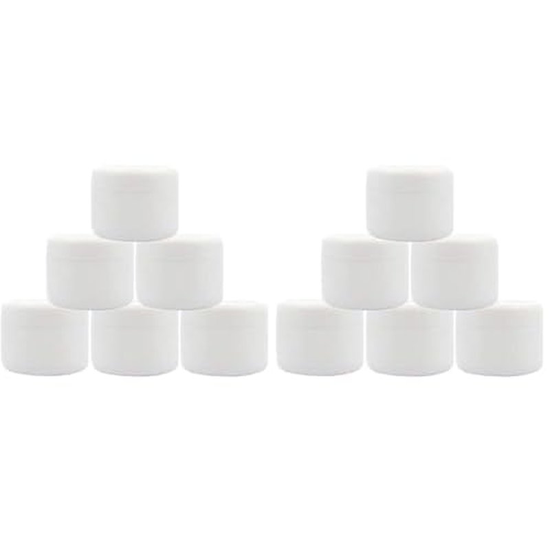 8 Oz (250g) White Plastic Jar with Dome Lid Refillable Make-up Cosmetic Jars Empty Face Cream Lip Balm Lotion Storage Container Pot Case Holder (Pack of 12)