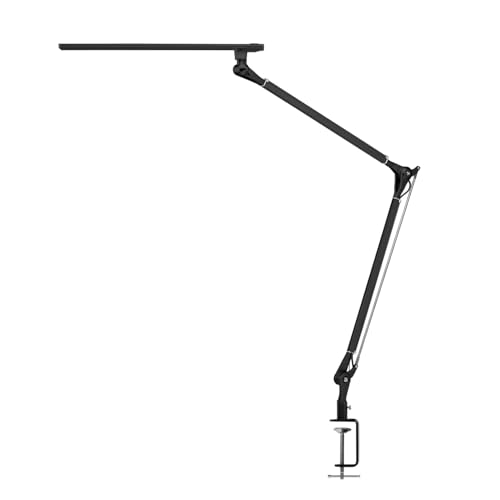 Black Clamp Desk Lamp with 3 Color Modes Dimmable Architect Light