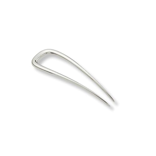French Hair Pin for Thin Thick Hair - Silver, 3 Inch - Pack of 1
