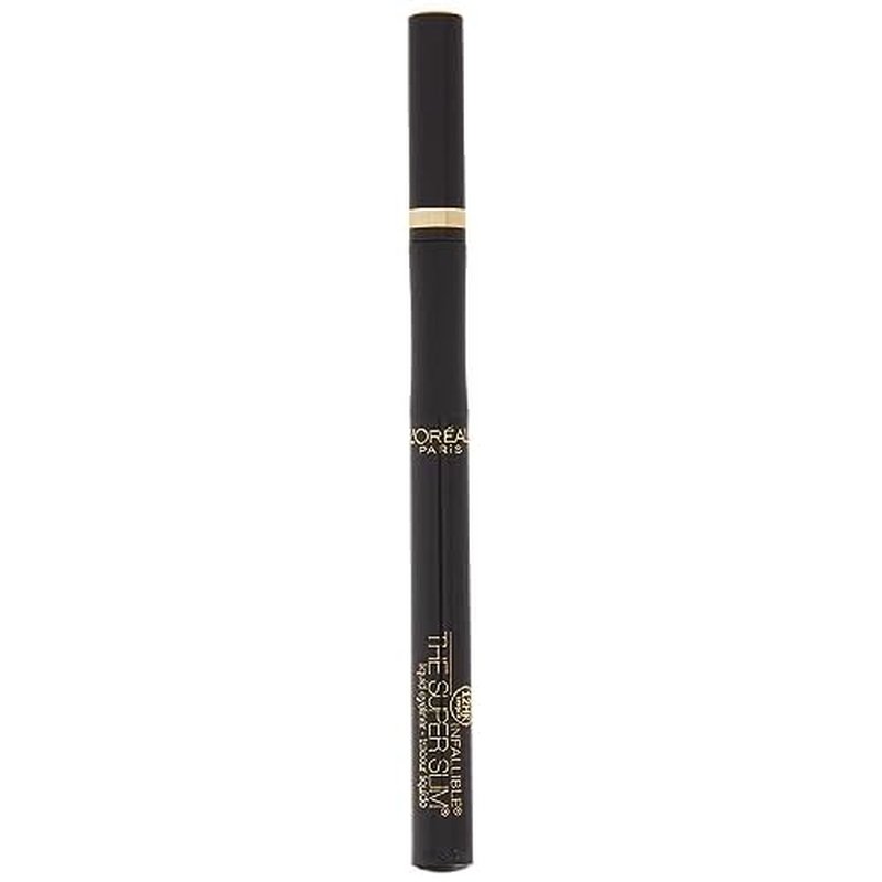 L'Oreal Paris Makeup Infallible Super Slim Long-Lasting Liquid Eyeliner, Ultra-Fine Felt Tip, Quick Drying Formula, Glides on Smoothly, Black, Pack of 1