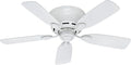 Hunter Low Profile IV Indoor Ceiling Fan - No Light, 42 Inch, Snow White - White