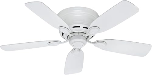 Hunter Low Profile IV Indoor Ceiling Fan - No Light, 42 Inch, Snow White - White