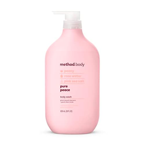 Method Body Wash (28 oz) and Shampoo (14 oz) Pure Peace Paraben-Free Peony Rose Water Pink Sea Salt