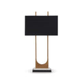 Signature Design by Ashley Modern Tall Marble Table Lamp - Black Brass Finish