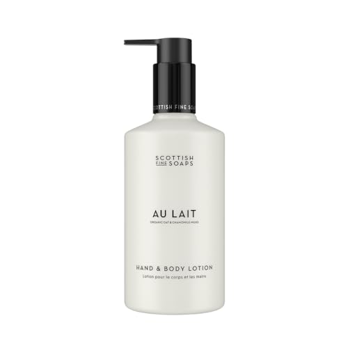 Scottish Fine Soaps Au Lait Hand and Body Lotion, Vegan Friendly, Chocolate and Coconut Milk Scent, Made with Oat and Chamomile, 300ml