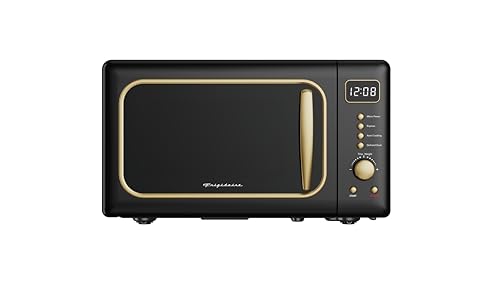 Retro Black 0.7 Cu. Ft. 700W Countertop Microwave Oven with Auto Cook