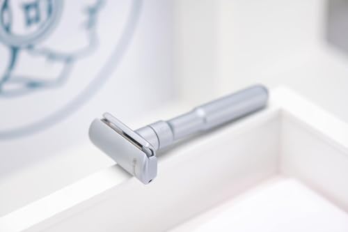 Merkur Futuro 700 Adjustable Safety Razor Matte Chrome - German Craftsmanship, Plastic-Free, Secure Snap-On Cap, Straight Bar, Customizable Shave