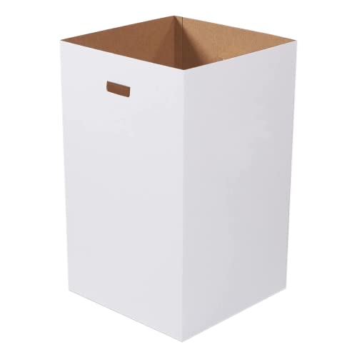 40 Gallon Cardboard Trash and Recycling Bins - 10 Pack, Heavy Duty, Disposable, Plain, USA Made