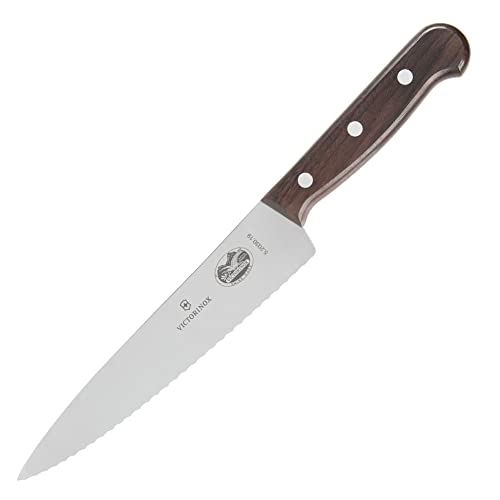 Victorinox 7.5-Inch Wavy Edge Chef's Knife with Rosewood Handle – Swiss Quality Kitchen Tool