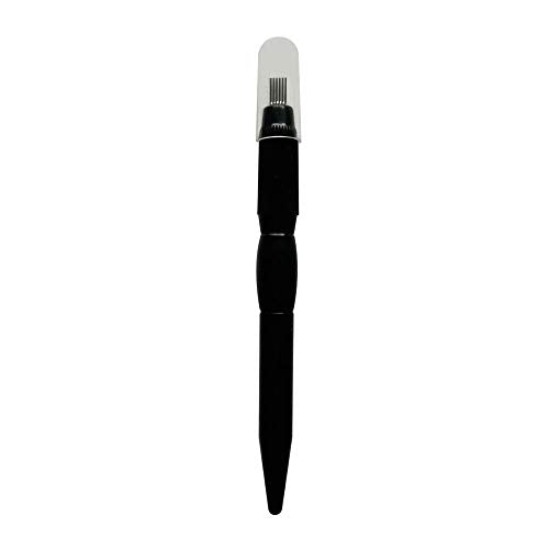 ZUSING Black Disposable Microblading Pen with Cap - Flat Shading Needles, Sterilized, 10 pcs