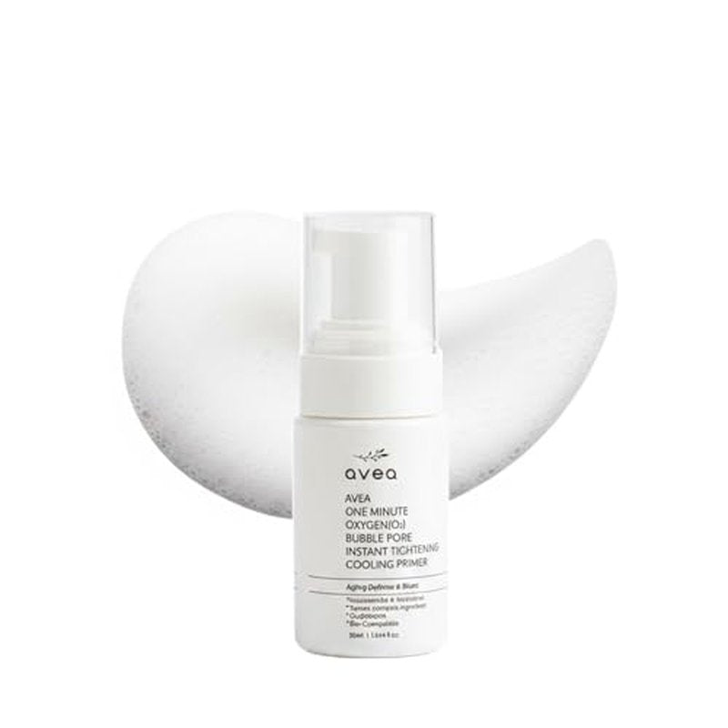 AVEA 1 Minute Bubble Primer ? Smoothing, Hydrating & Illuminating Makeup Base with Niacinamide & 12 Peptides, K-Beauty Instant Primer for Radiant, Pore-Refined & Glow Skin, 1.014 fl oz / 30ml