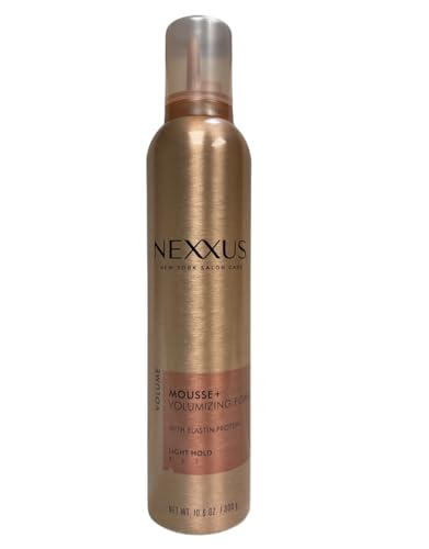 Nexxus Mousse Plus Unscented Volumizing Foam 10.6oz Pack of 2 - Light Hold, Keratin Enriched