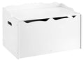 Kids Wooden Toy Storage Chest with Safety Lid - 30 x 18 x 19 Inches, White