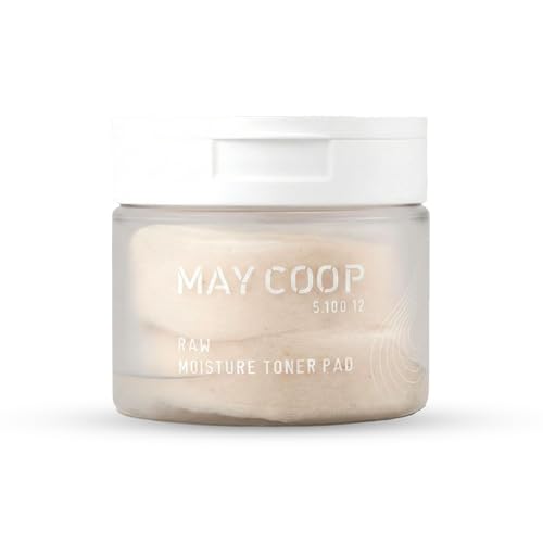 MAY COOP Raw Moisture Toner Pads with Maple Sap & Chamomile, Hydrating & Exfoliating, 70 Count