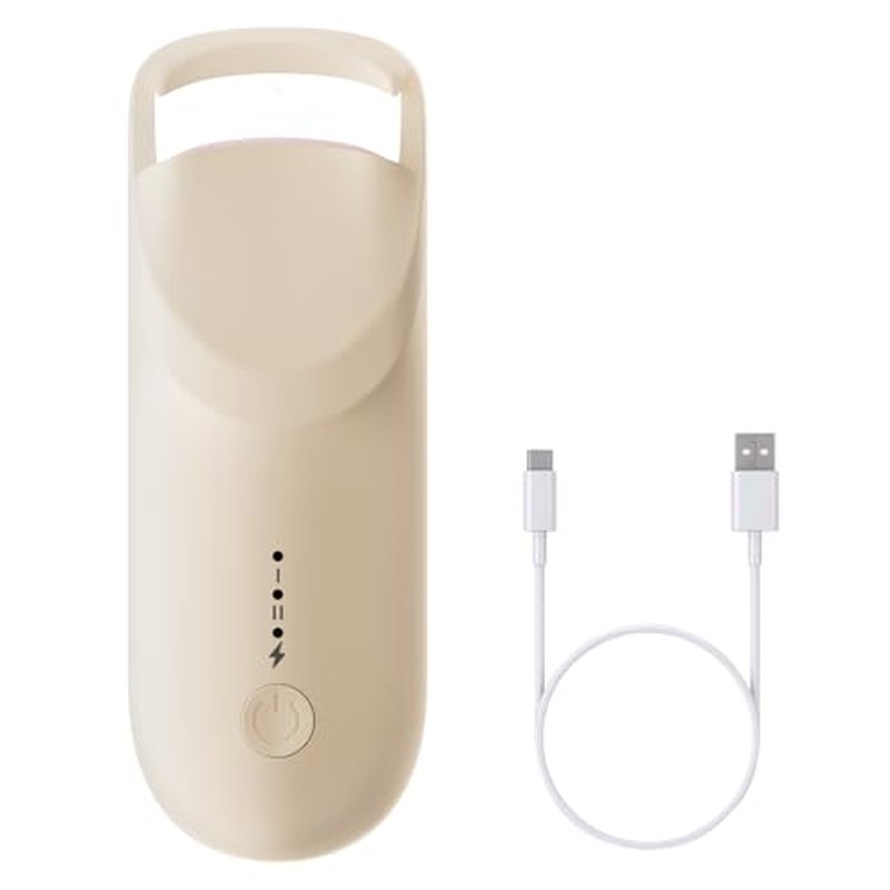 Heated Eyelash Curler,Portable Electric Heated Lash Curler Type-C Rechargeable Travel Eyelash Curlers with Heat Sensitive Silicone Pad,2-Level Adjustable Temp and Long-Lasting Natural Curves (Beige)