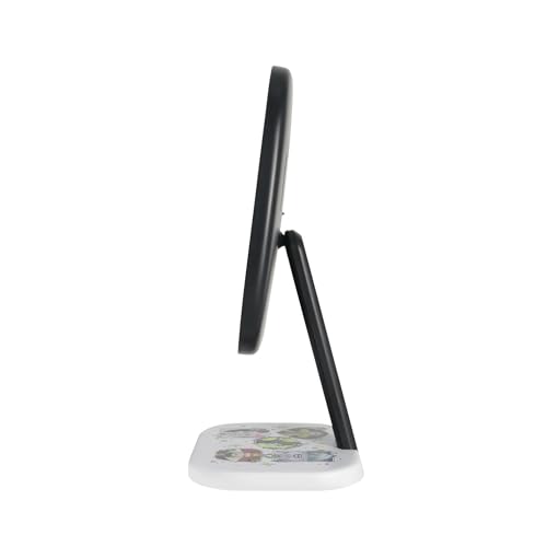Impressions Vanity Villains Highlight LED Makeup Mirror, 90 Degree Tilts Travel Vanity Mirror with Detachable Base, Adjustable Brightness, Soft Touch Sensor, and Artwork Design