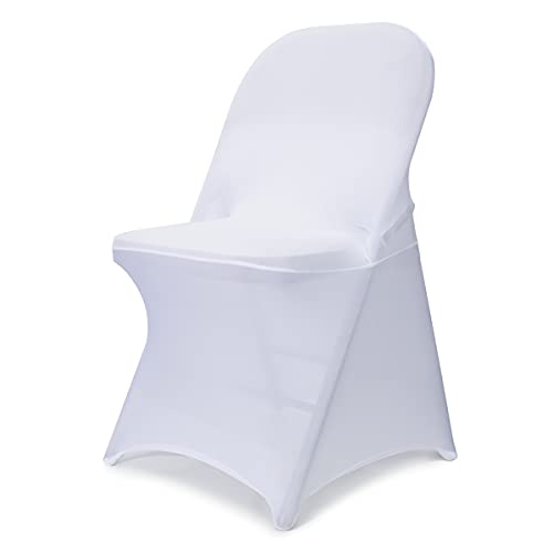 White Stretch Folding Chair Covers 50PCS for Wedding & Events - Babenest