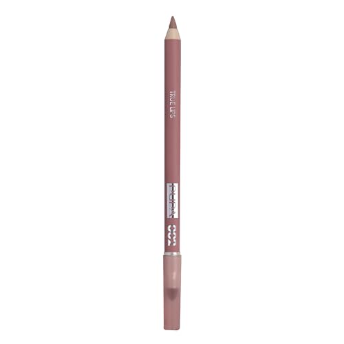 Pupa Milano True Lips Blendable Lip Liner - Dual-Ended Matte Lining Color and Brush - Light and Creamy, Hydrating, High Pigment, Smudge Proof Formula - Paraben Free - 002 Tea Rose - 0.042 oz