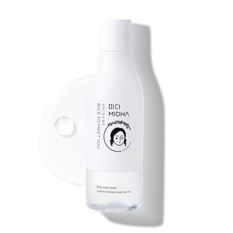 MIDHA Rice Pure Toner, 6.76fl.oz/200ml, Hydrating, Soothing, Fast-Absorbing Daily Toner ? Lightweight, Vegan, Alcohol-Free, Clean Beauty Skincare for Sensitive & Dry Skin