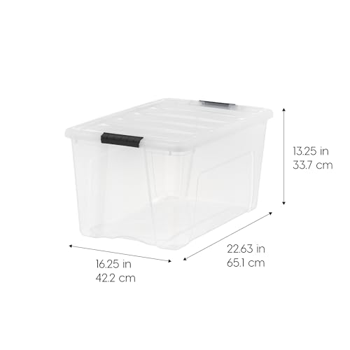 IRIS USA 6-Pack 72-Quart Clear Storage Bins with Lids – Stackable Plastic