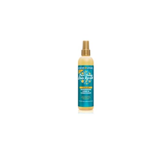 Creme of Nature Pure Honey Scalp Refresh Leave-In Conditioner, With Aloe Vera, Peppermint & Honey, Detangles & Moisturizes Hair & Scalp, Ideal for Braids, 8 oz