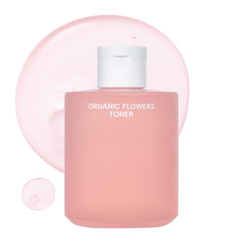 Whamisa Organic Flowers Toner Deep Rich 200ml - Waterless, Hydrating Facial Essence, Damask Rose, Korean Skin Care - Pack of 1