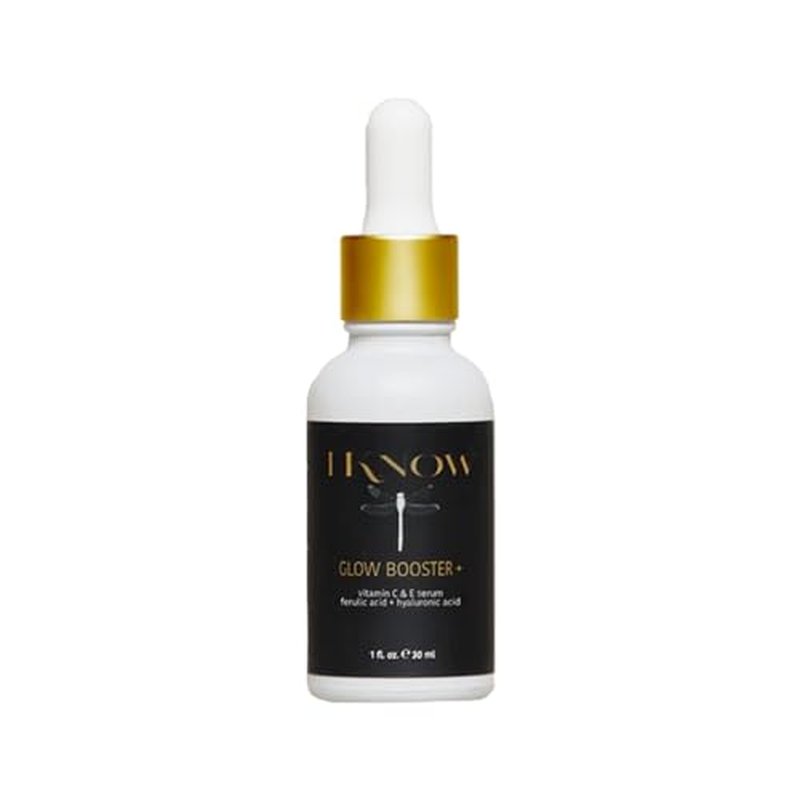 IKNOW Glow Booster+ Vitamin C and E Serum, Hyaluronic Acid Serum for Face, Facial Serum for Glow Up, Hydrating Serum for Dark Spots, Fine Lines and Wrinkles (1 oz)