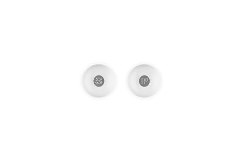 Salt and Pepper Mill Set 8-Inch - White Ceramic Grinders for Kitchen