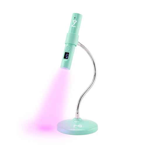 M - GlamCure GO Nail Flash Cure Lamp with Focus Beam Technology, Touch Screen - LED & UV Nail Light - Curing Lamp for Gel Nails, Acrylic, Builder - Portable & Adjustable (Teal)