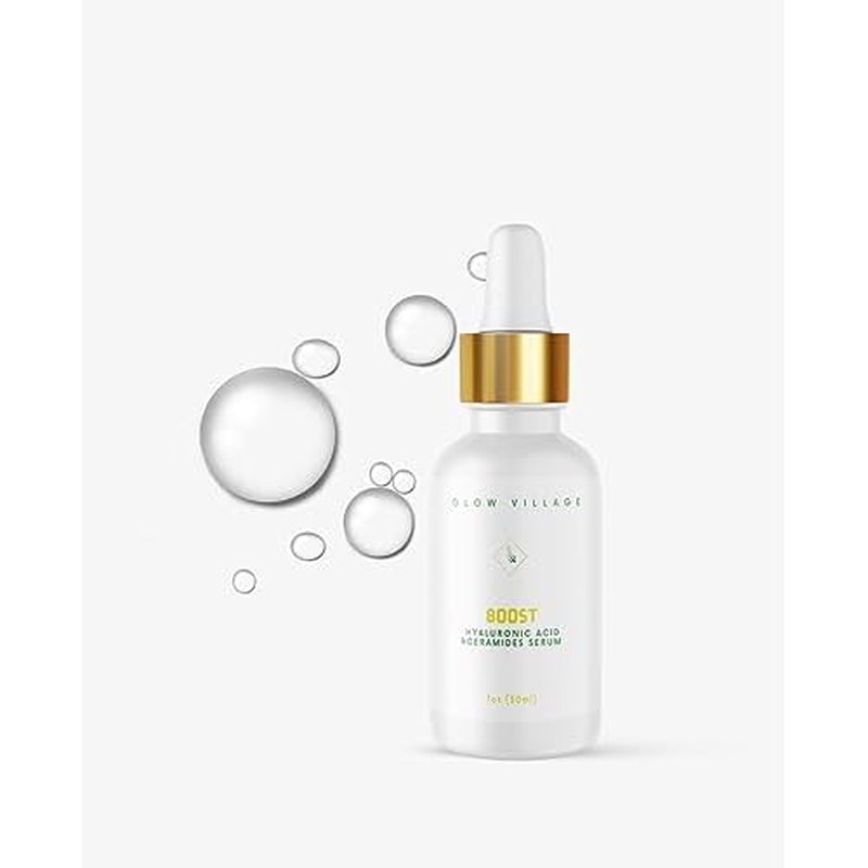 Boost Hyaluronic Acid and Ceramides Serum | Non-Oily, Vegan, Lightweight | Moisture boosting, Barrier protecting, Daily and Nightly use, effective for All Skin Types | 1 oz