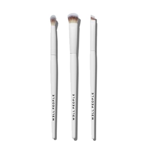 Well People Expressionist Eye Brush Set, 3-Piece Eyeshadow Brushes For Blending, Lining & Defining, For Powder & Cream Formulas, Cruelty-free Bristles