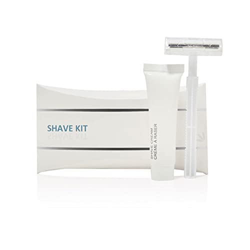 Bulk 50 Pack Hotel Shaving Kits with Razors & Moisturizing Cream - Individually Boxed