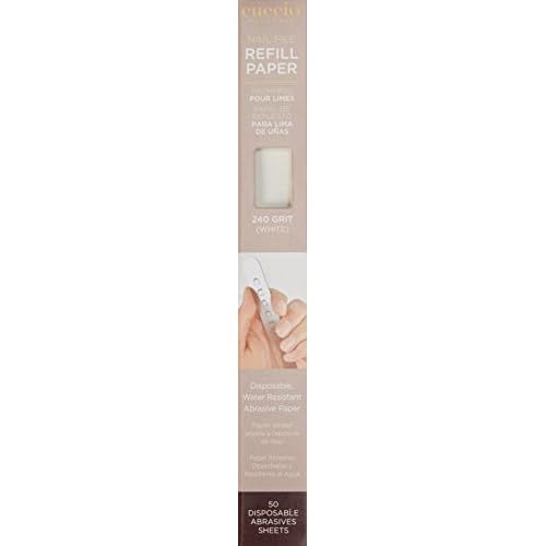 Cuccio 240 Grit Stainless Steel Nail File Refill, White, 50 Count