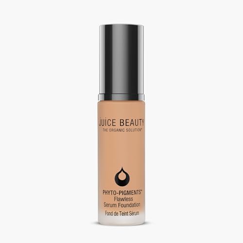 Juice Beauty Phyto-Pigments Flawless Serum Foundation - 14 Sand - 30 mL - Medium-to-Full, Long-Lasting Coverage - Reduces Look of Wrinkles + Pores - Vegan, Cruelty Free
