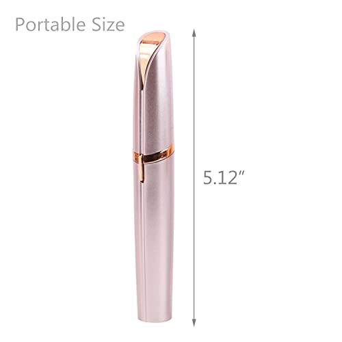 USB Rechargeable Portable Electric Eyebrow Trimmer Pen for Women, Painless Precision Hair Remover, Safe Shaver Razor Tool for Face, Leg, Lip, Armpit, Hand (Rose Gold)