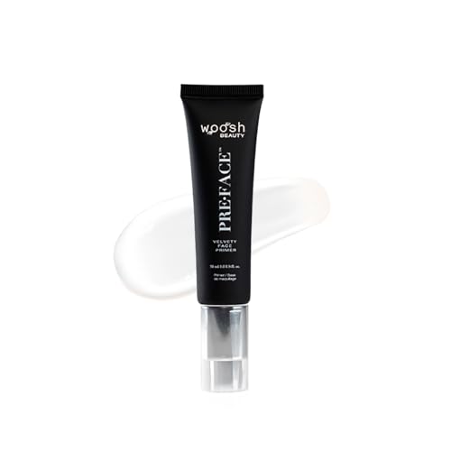 Woosh Beauty, Pre?Face Velvety Face Primer, Hydrating & Long Lasting, Vegan, Pore Minimizer & Wrinkle Filler, Grips your Makeup (Full Size, 30 ml)