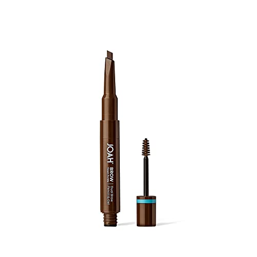 JOAH Brow Down To Me Dual Brow Pencil and Gel, Triangular Tip, Tinted Gel, Long-Lasting Vegan Formula, Smudge-Free Pencil Tip, Lightweight, Water-Resistant, Brunette